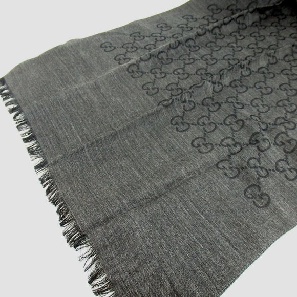 Authentic GUCCI 165904 3G646 GG pattern Stall wool/silk [Used] - Picture 2 of 10